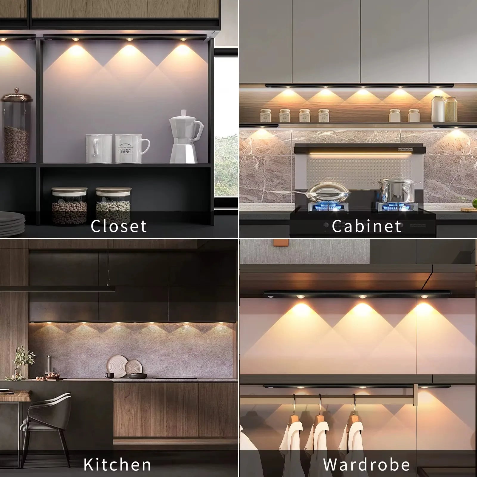 Ultra-Thin Motion Sensor Under Cabinet LED Light – Wireless & Rechargeable