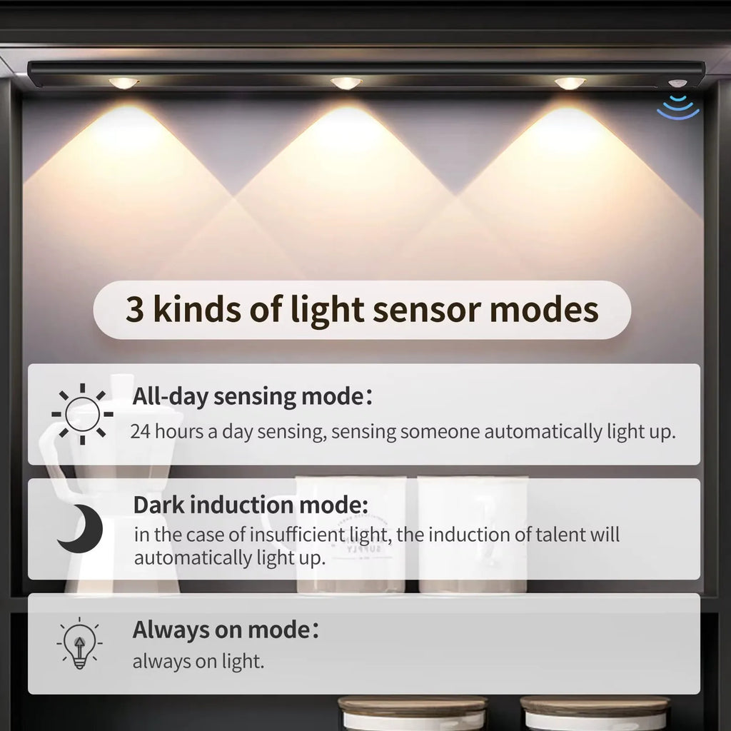 Ultra-Thin Motion Sensor Under Cabinet LED Light – Wireless & Rechargeable