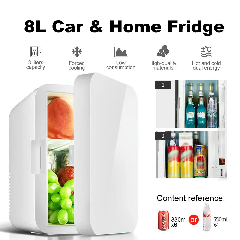 Mini Portable Cooler & Warmer — 8L Silent Skincare & Food Fridge, Home & Car