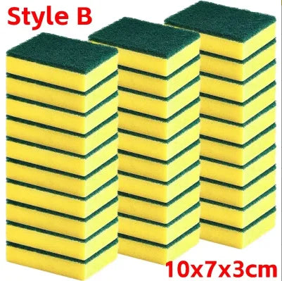 Double-Sided Scouring Sponge Pads for Dishes & Pots (Set of 10–30)