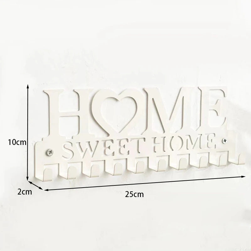 Metal Wall Key Holder & Coat Rack — Decorative Iron Hook Hanger