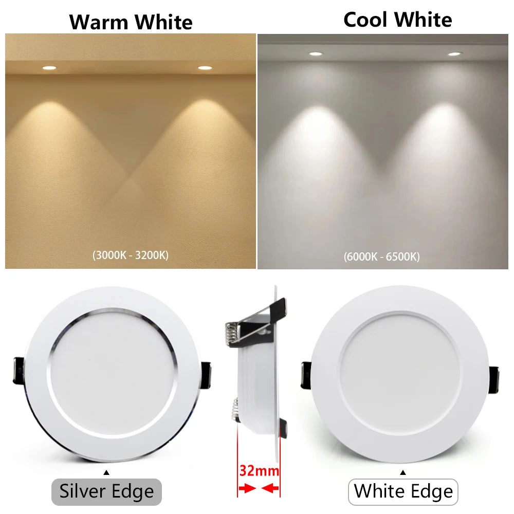 Recessed LED Downlight – Waterproof Spot Light for Kitchen & Living Spaces