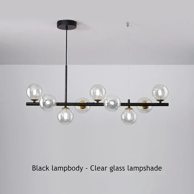 Modern Glass Ball Chandelier – Multi-Head Ceiling Light for Dining & Living Rooms