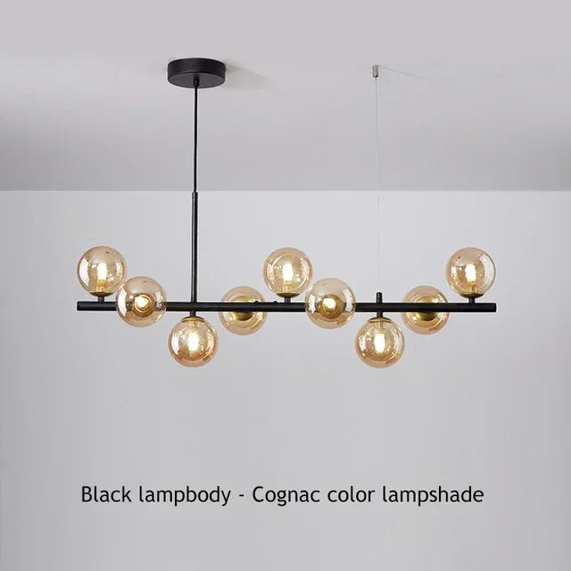 Modern Glass Ball Chandelier – Multi-Head Ceiling Light for Dining & Living Rooms