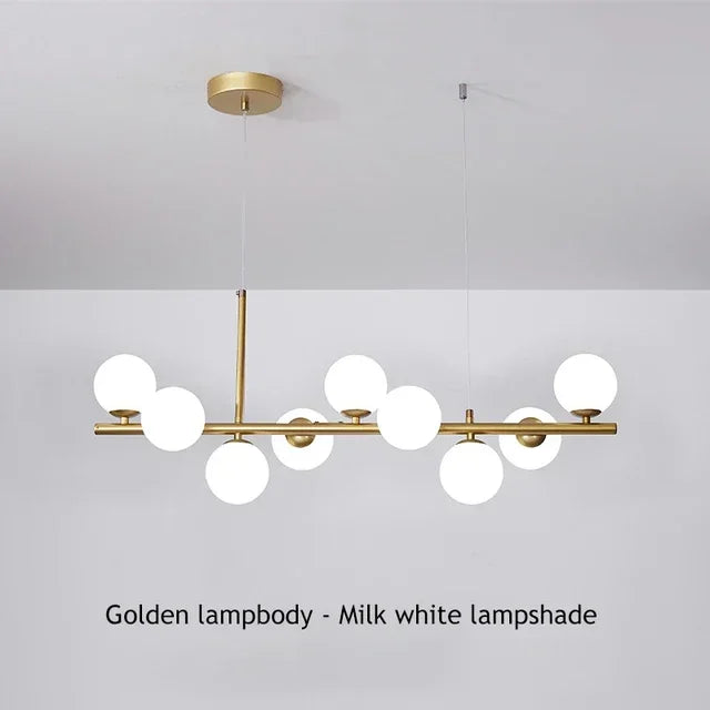 Modern Glass Ball Chandelier – Multi-Head Ceiling Light for Dining & Living Rooms