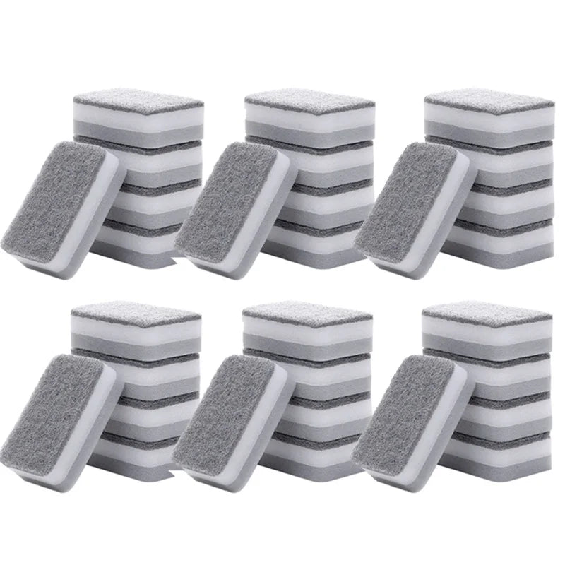 Double-Sided Sponge Scouring Pads (Set of 5, 10, 20, or 30)