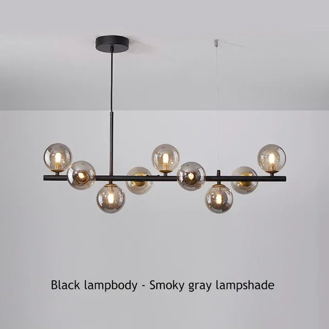 Modern Glass Ball Chandelier – Multi-Head Ceiling Light for Dining & Living Rooms
