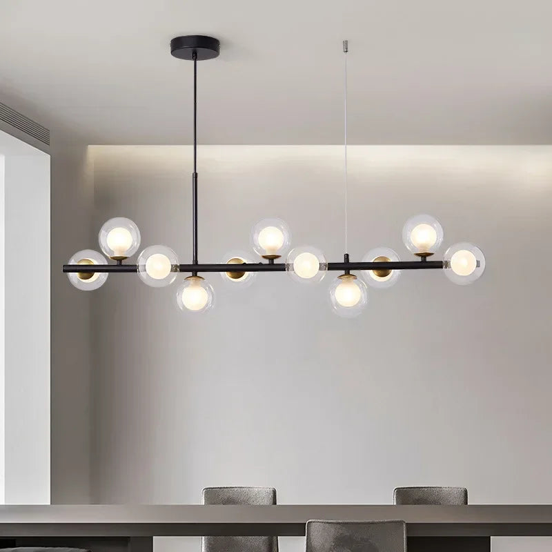 Modern Glass Ball Chandelier – Multi-Head Ceiling Light for Dining & Living Rooms