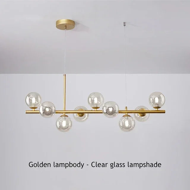 Modern Glass Ball Chandelier – Multi-Head Ceiling Light for Dining & Living Rooms