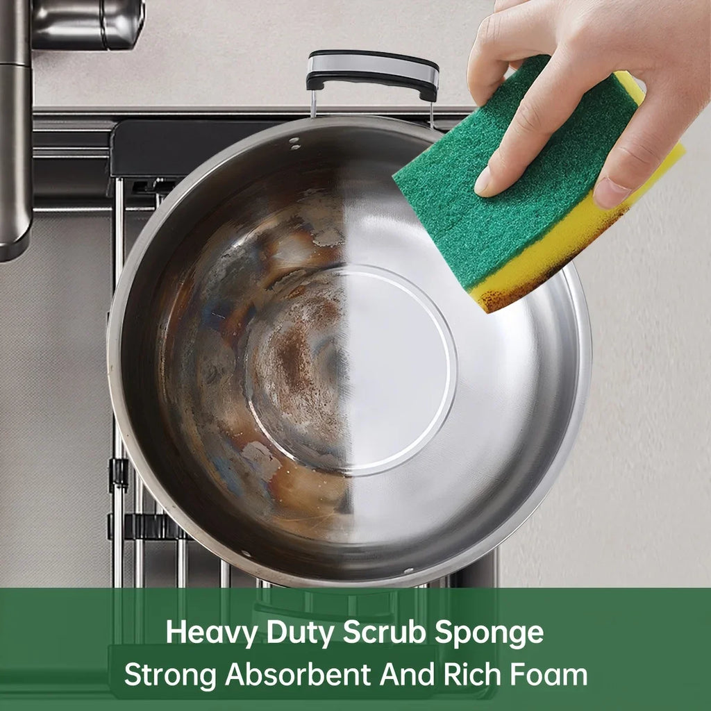Double-Sided Scouring Sponge Pads for Dishes & Pots (Set of 10–30)