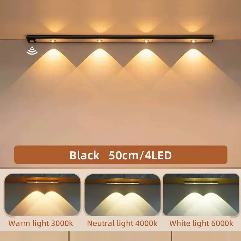 Ultra-Thin Motion Sensor Under Cabinet LED Light – Wireless & Rechargeable