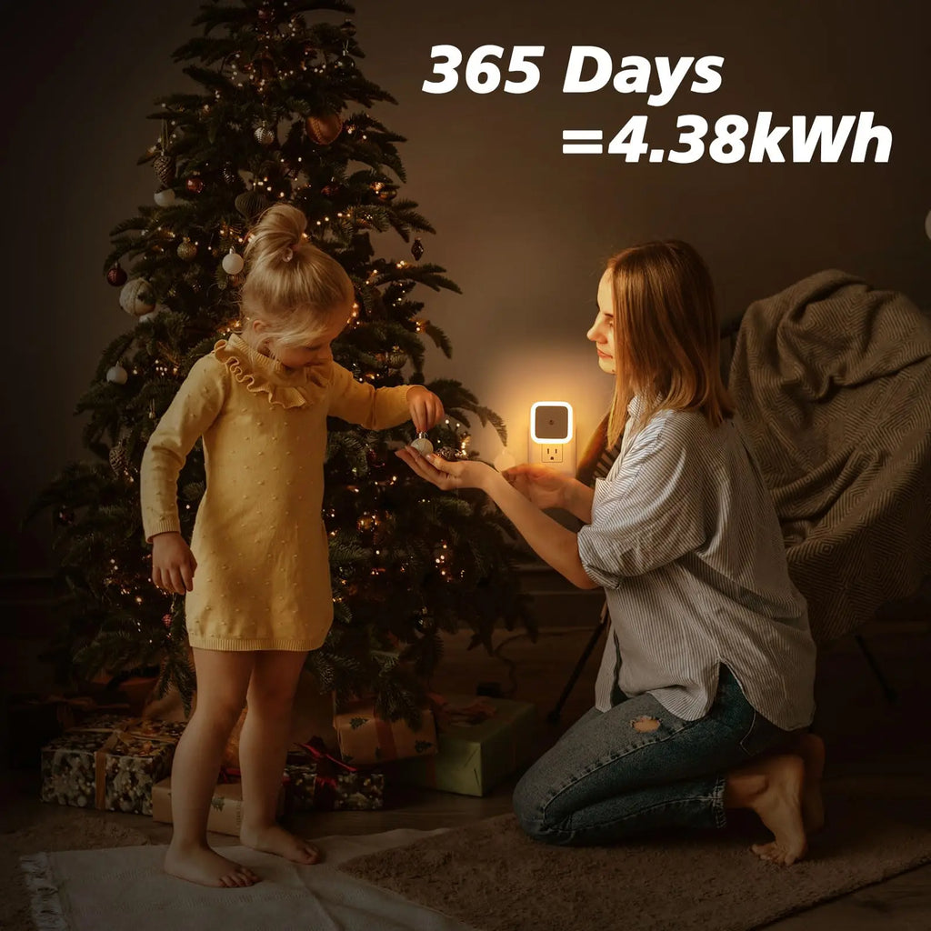 Plug-In LED Night Light – Dusk-to-Dawn Sensor Lamp for Bedroom, Hallway & Staircase