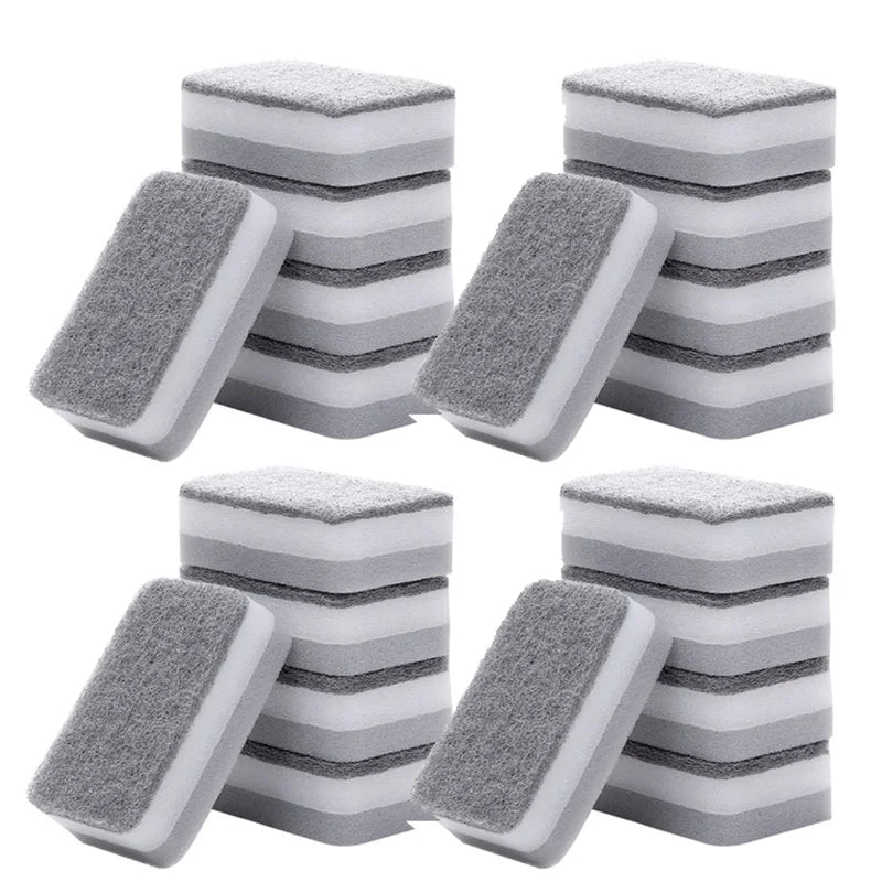 Double-Sided Sponge Scouring Pads (Set of 5, 10, 20, or 30)