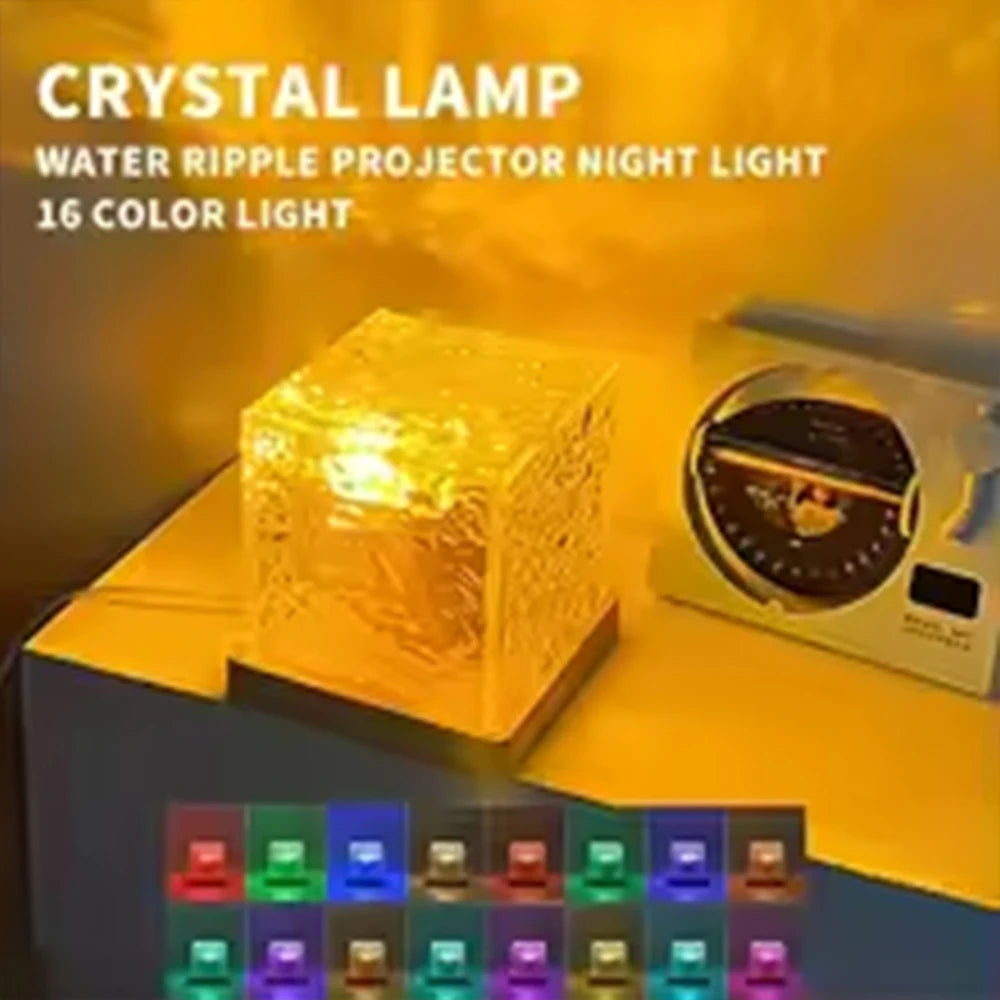 Ocean Wave Aurora Projector Night Light — 16 Colors, Remote Control & USB Rechargeable
