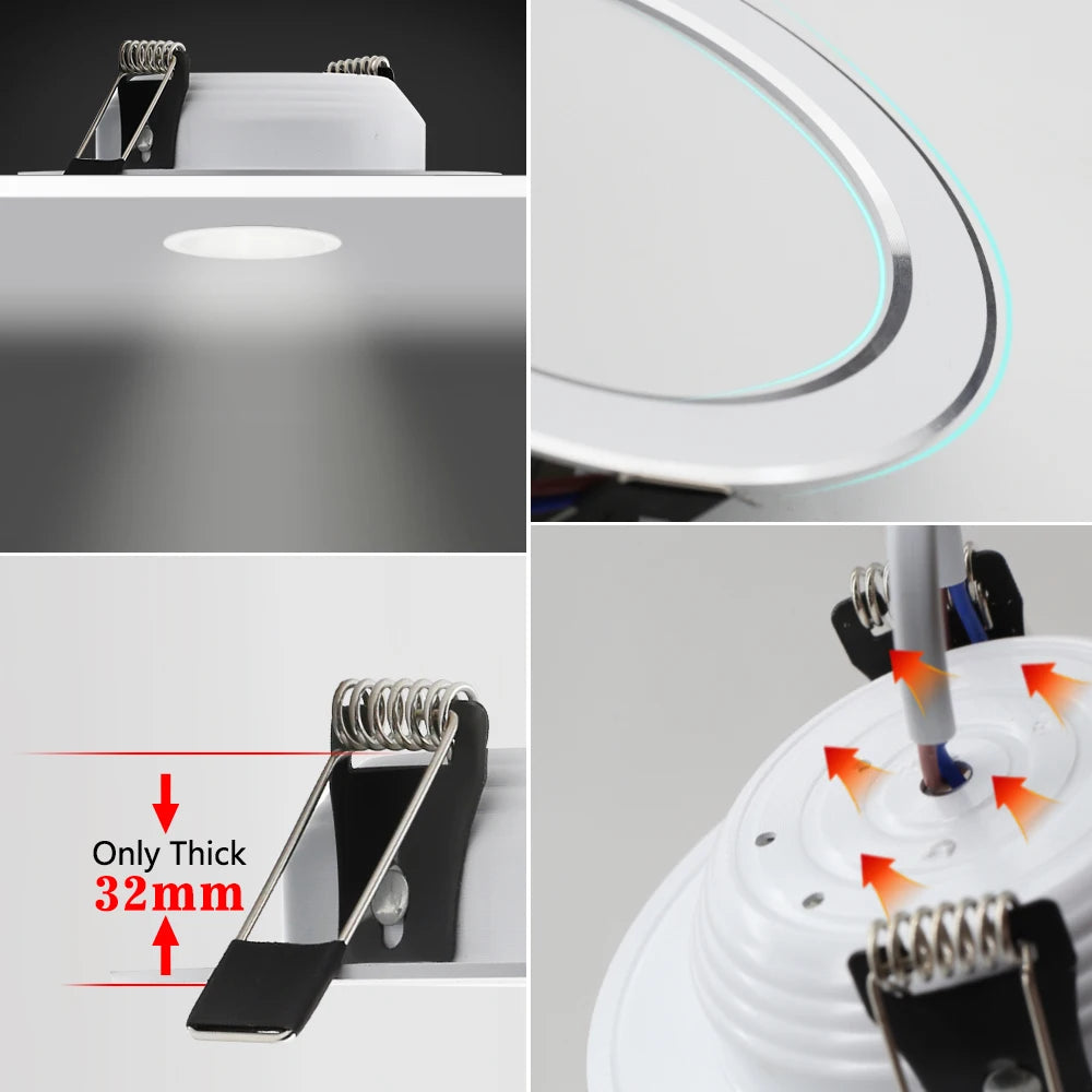 Recessed LED Downlight – Waterproof Spot Light for Kitchen & Living Spaces