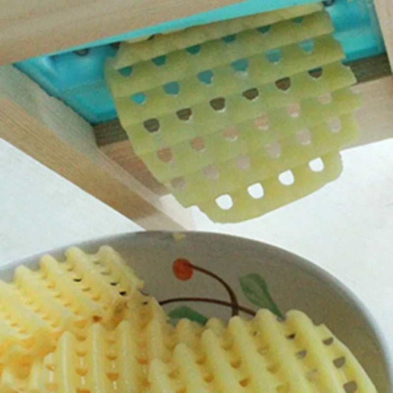Stainless Steel Vegetable & Potato Slicer | Wavy Grater & French Fry Cutter