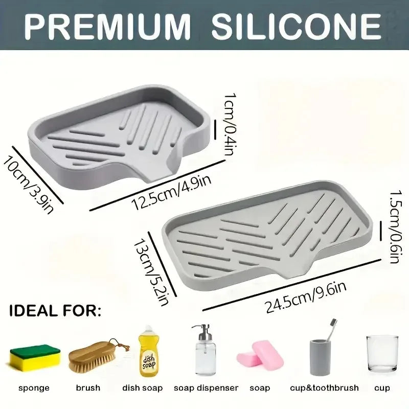 Silicone Faucet Mat & Sink Tray — Multipurpose Countertop Drain Pad