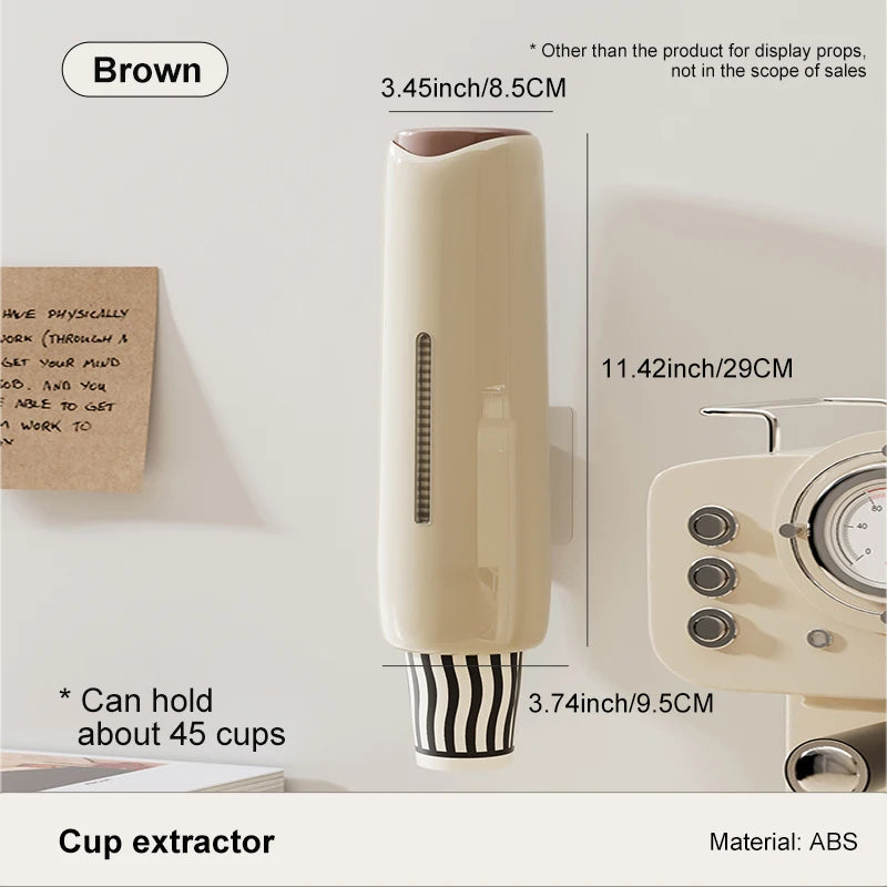Wall-Mounted Disposable Cup Dispenser – Kitchen & Water Cooler Holder