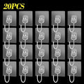 Large Self-Adhesive Wall Hook | Heavy-Duty Transparent PVC & Stainless Steel