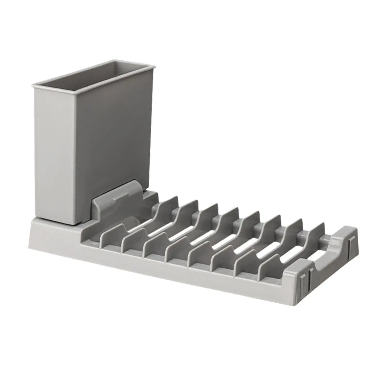 Foldable Dish Drying Rack — Compact Counter Drainer with Utensil Holder