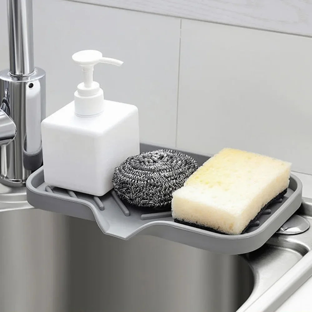 Silicone Faucet Mat & Sink Tray — Multipurpose Countertop Drain Pad