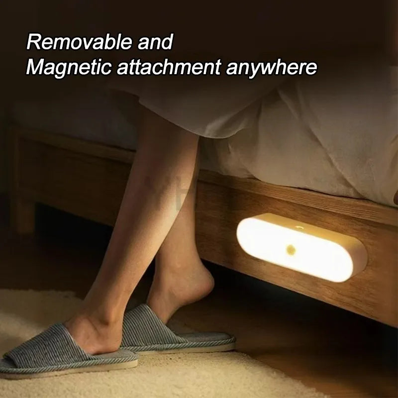 Wireless LED Motion Sensor Night Light — USB Rechargeable Magnetic Lamp