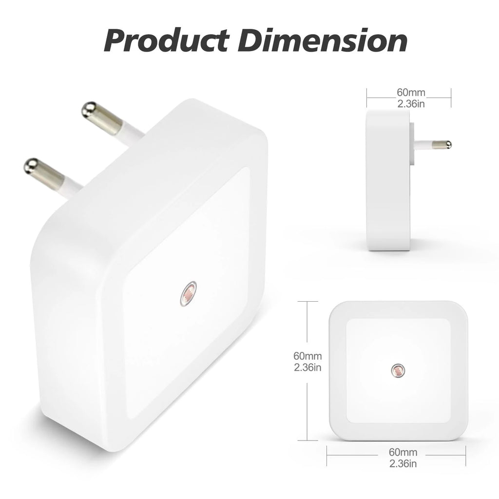 Plug-In LED Night Light – Dusk-to-Dawn Sensor Lamp for Bedroom, Hallway & Staircase
