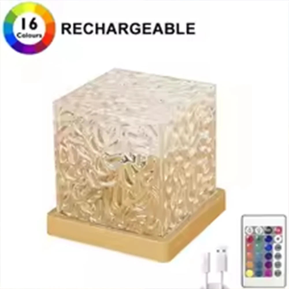 Ocean Wave Aurora Projector Night Light — 16 Colors, Remote Control & USB Rechargeable