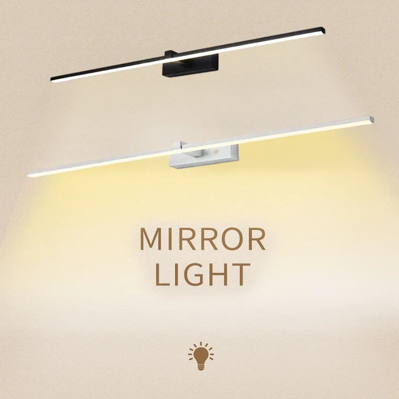 Modern LED Bathroom Mirror Wall Light — Aluminum, 3 Color Temperatures