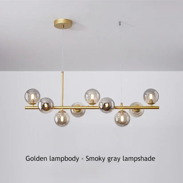 Modern Glass Ball Chandelier – Multi-Head Ceiling Light for Dining & Living Rooms