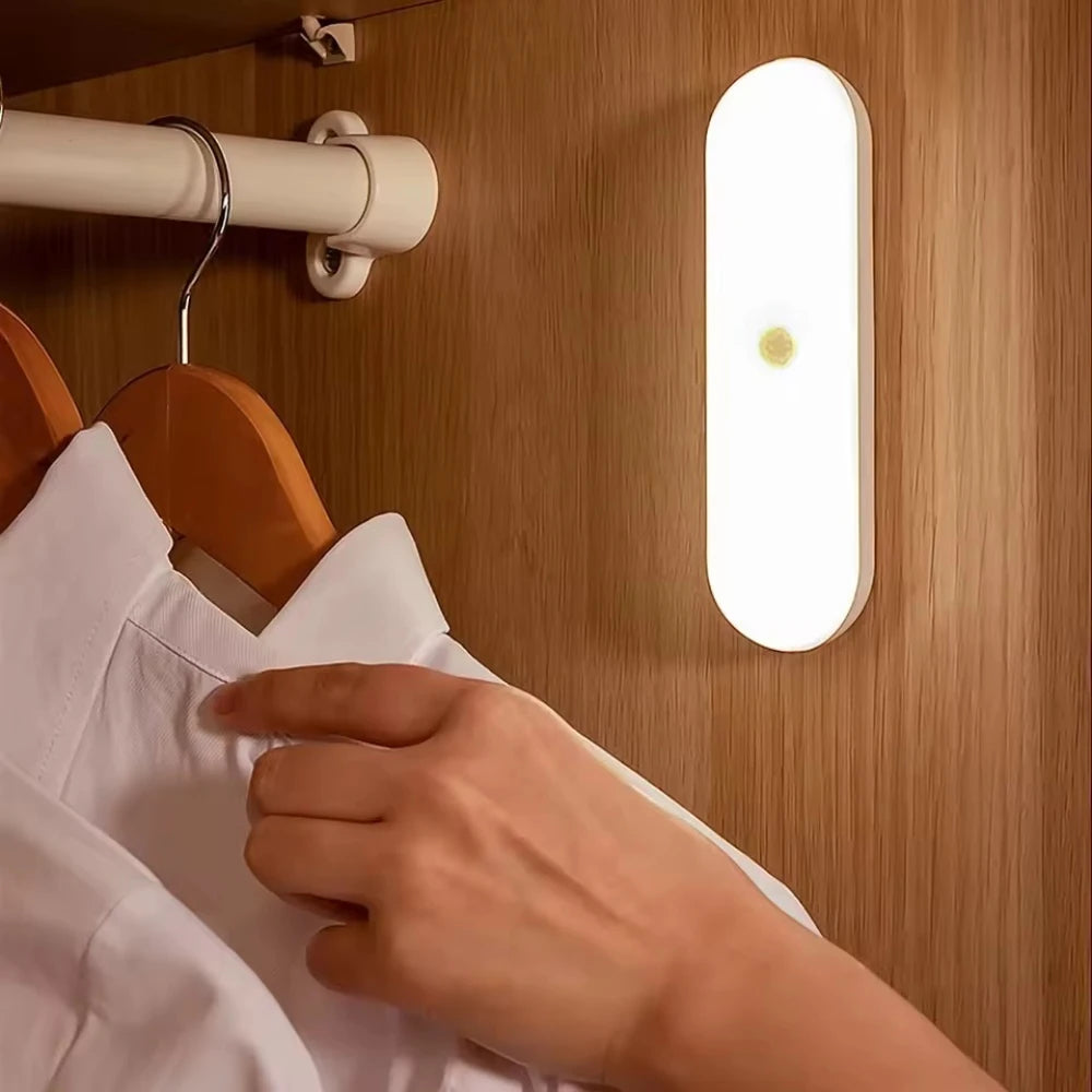 Wireless LED Motion Sensor Night Light — USB Rechargeable Magnetic Lamp