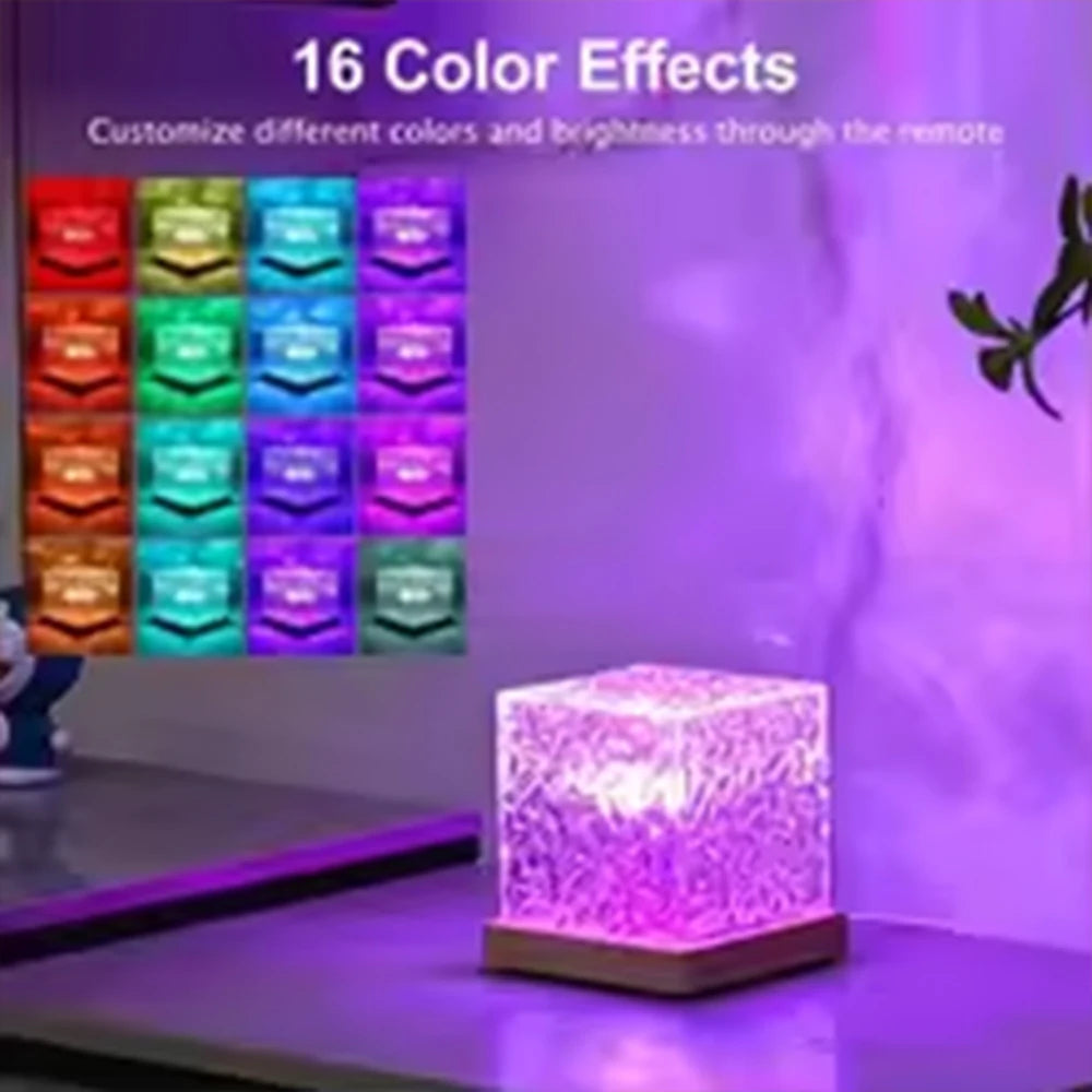 Ocean Wave Aurora Projector Night Light — 16 Colors, Remote Control & USB Rechargeable