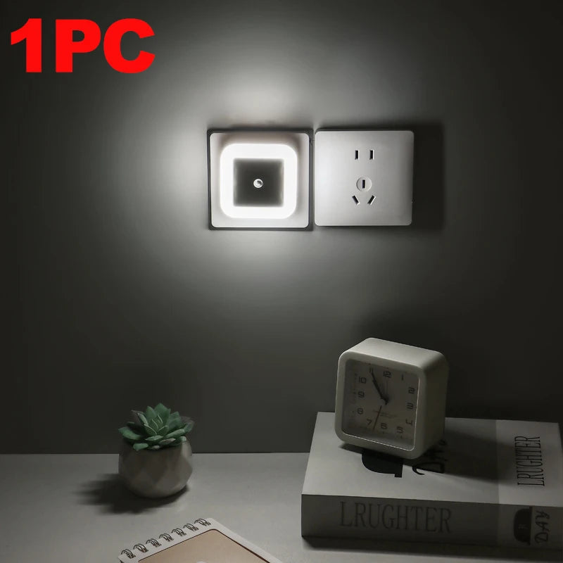 Plug-In LED Night Light – Dusk-to-Dawn Sensor Lamp for Bedroom, Hallway & Staircase