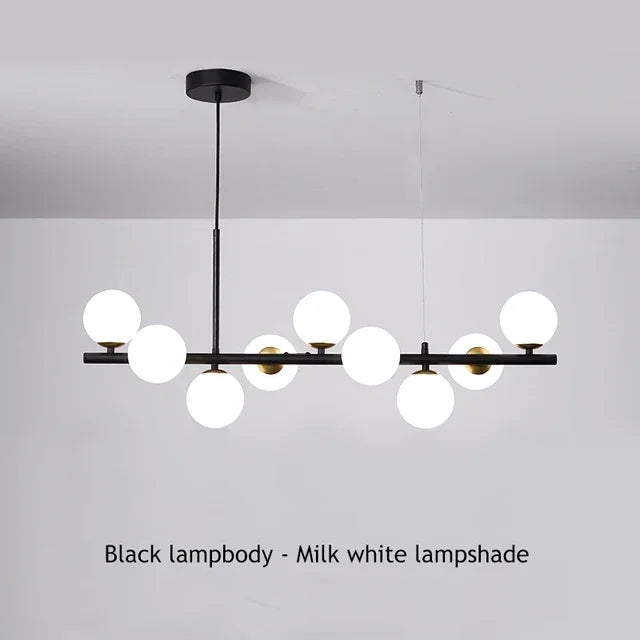 Modern Glass Ball Chandelier – Multi-Head Ceiling Light for Dining & Living Rooms