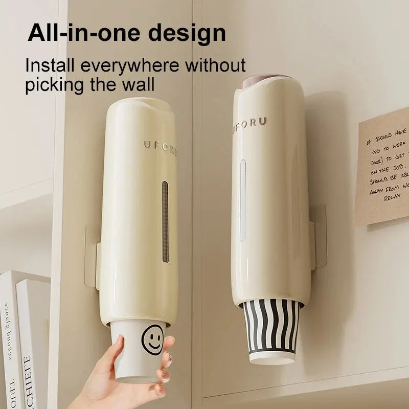 Wall-Mounted Disposable Cup Dispenser – Kitchen & Water Cooler Holder