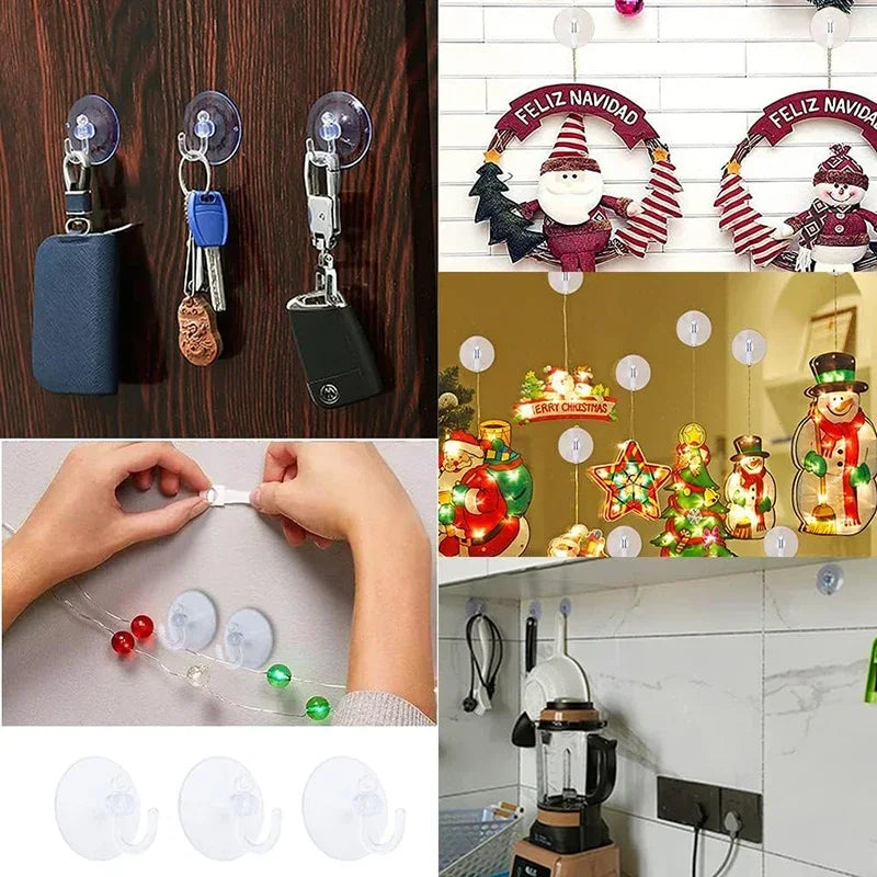 Strong Suction Cup Hooks | No-Drill Wall Hooks for Kitchen, Bath & Home (5 or 10 Pack)
