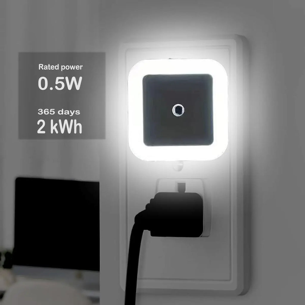 Plug-In LED Night Light – Dusk-to-Dawn Sensor Lamp for Bedroom, Hallway & Staircase