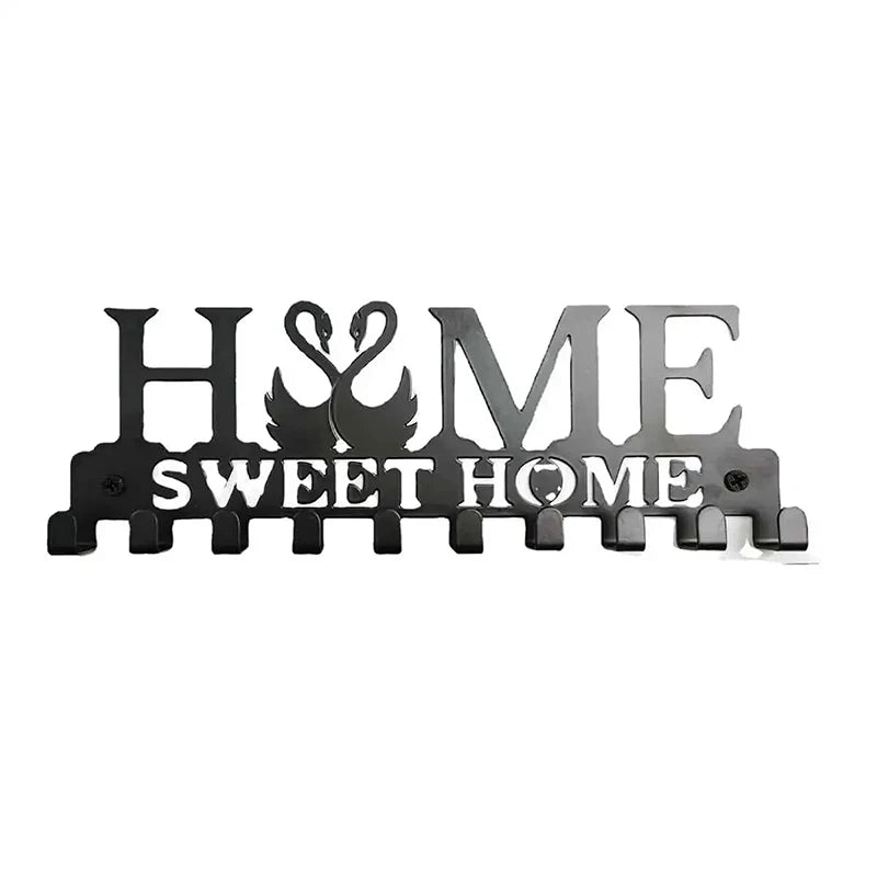 Metal Wall Key Holder & Coat Rack — Decorative Iron Hook Hanger
