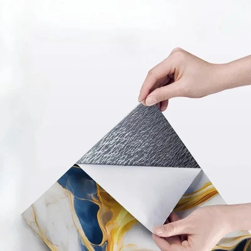 3D Marble Effect Peel & Stick Tile Stickers – Set of 10 (30×30 cm)