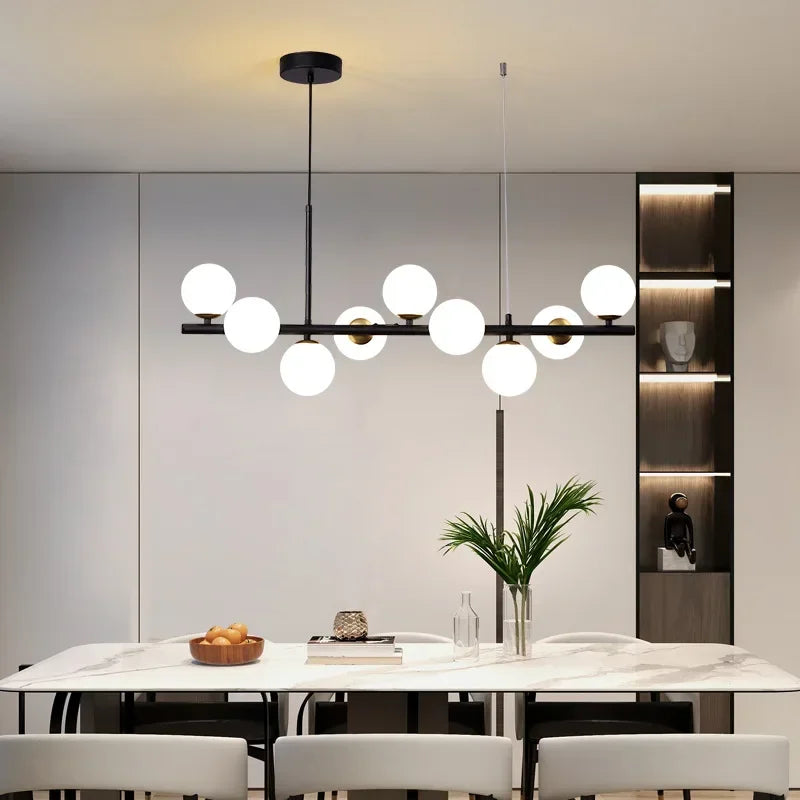 Modern Glass Ball Chandelier – Multi-Head Ceiling Light for Dining & Living Rooms