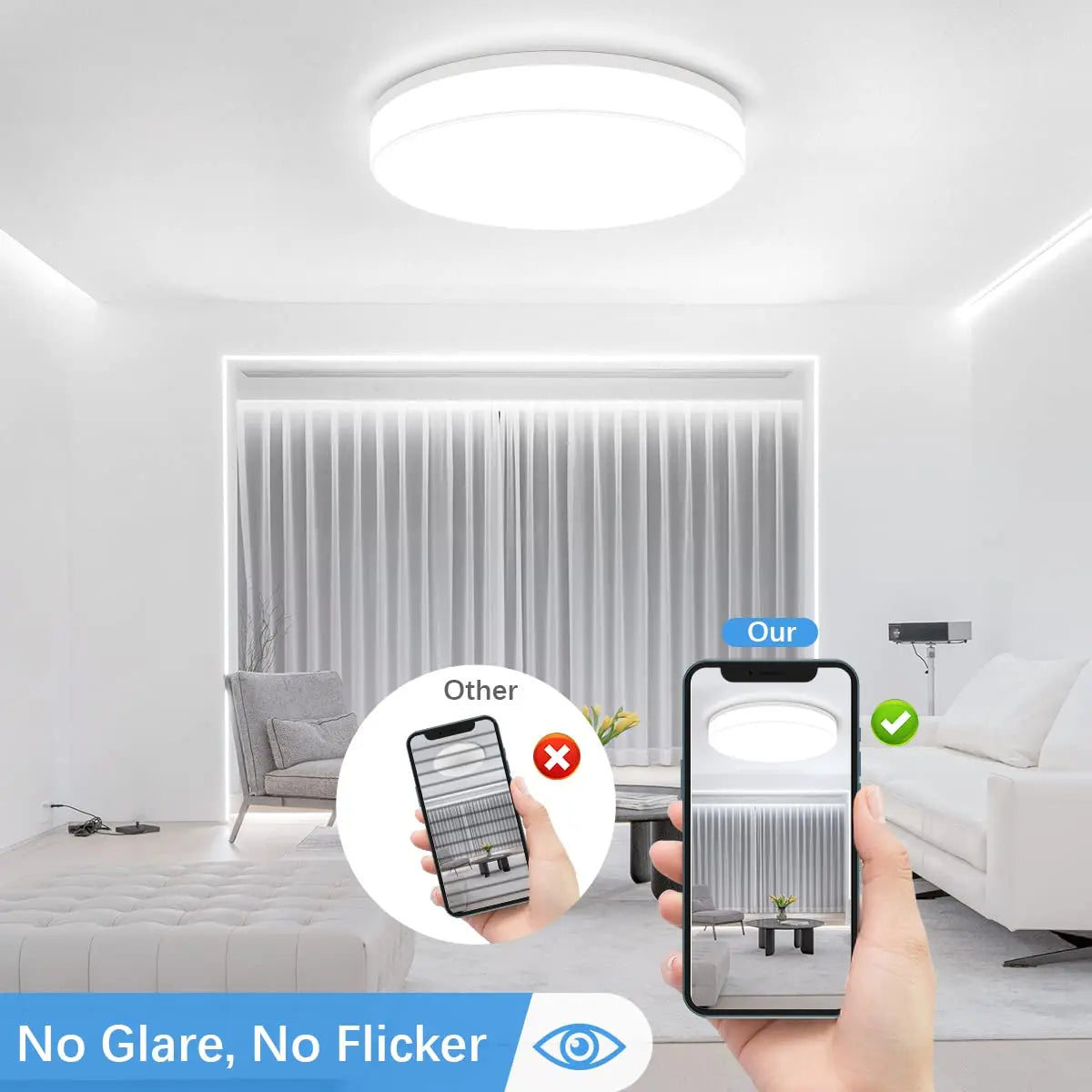 Modern Round LED Flush Mount Ceiling Light | 18W–48W